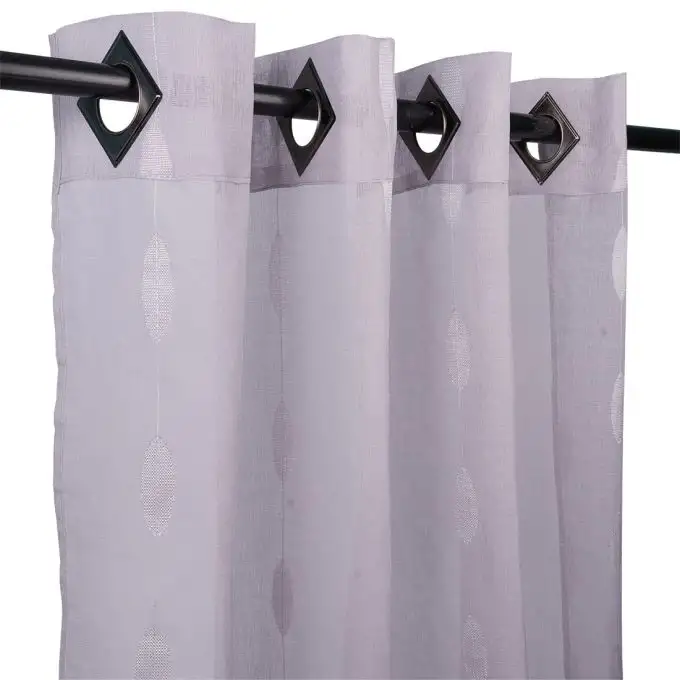 Tenda ricamata foglia bianca 140x260cm