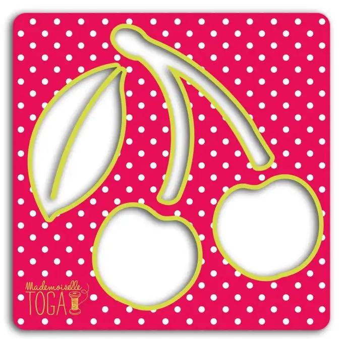 Stencil cucito forma ciliegie