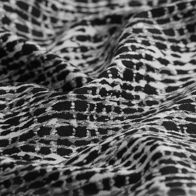 Tessuto jacquard ecru nero