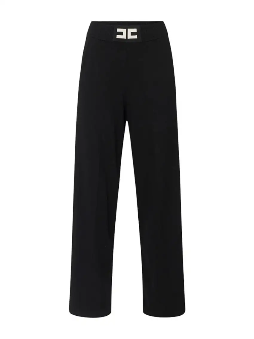 ELISABETTA FRANCHI Women's Trousers KP69S56E2 EF3 BLACK/MILK