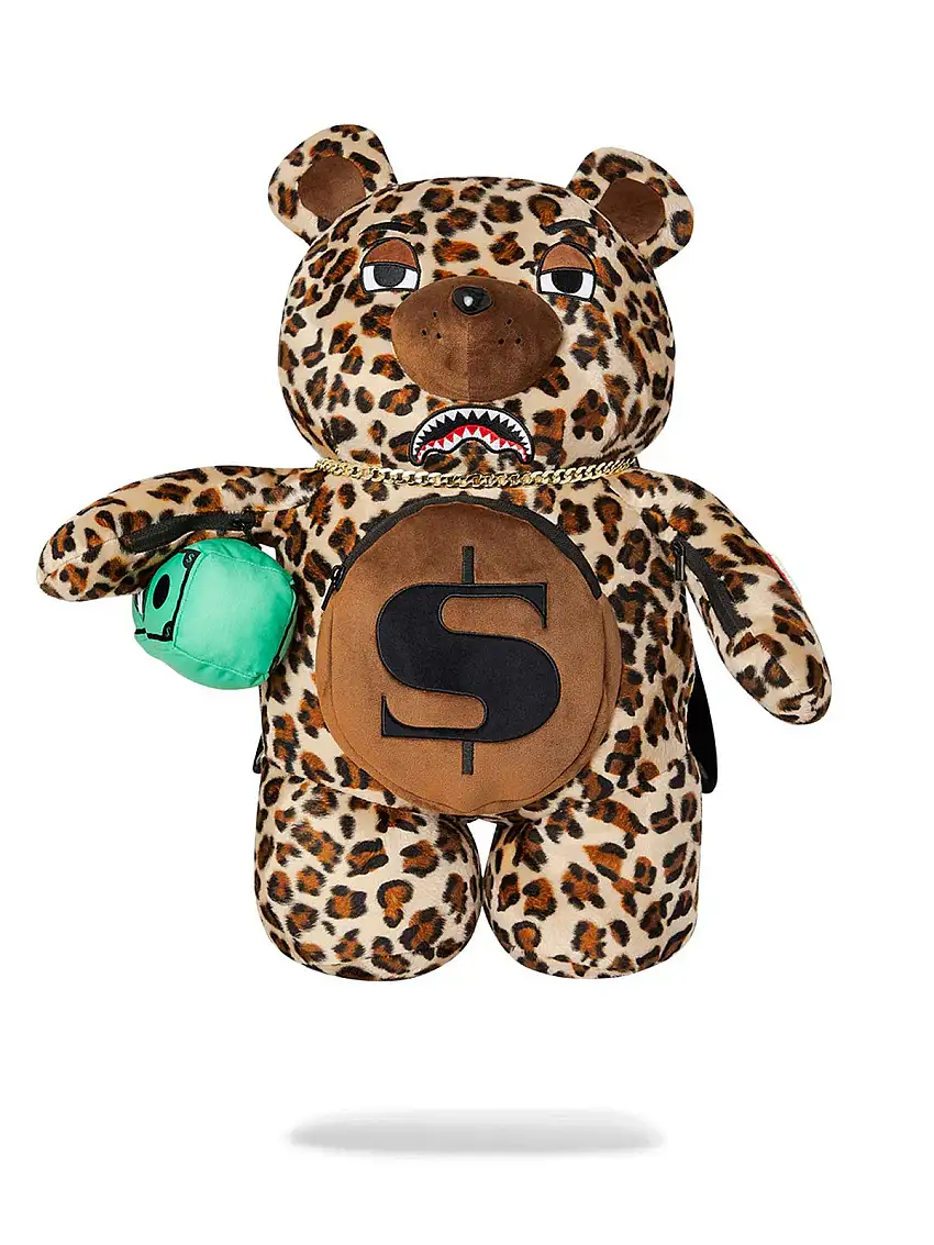 SPRAYGROUND Men's Backpack LEOPARD MONEY BEAR BACKPACK 910B7282NSZ SPOTTED