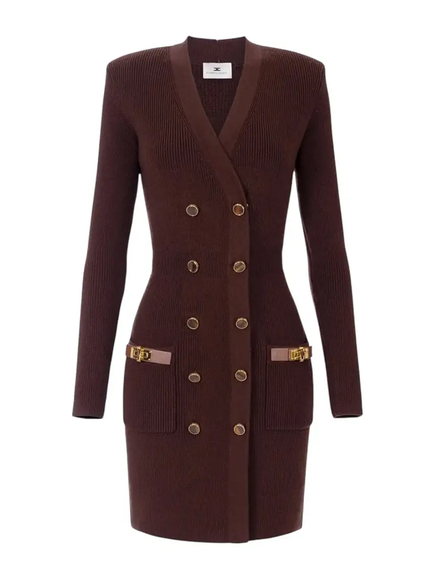 ELISABETTA FRANCHI Women's Dress AM04S56E2 EA3 COFFEE