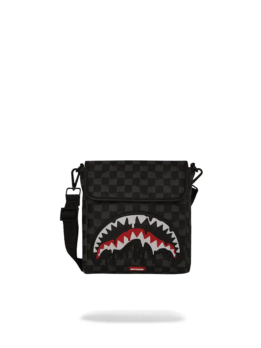 SPRAYGROUND Men's DRIPPING SHARKS IN PARIS MESSENGER SLING 910B7962NSZ Black