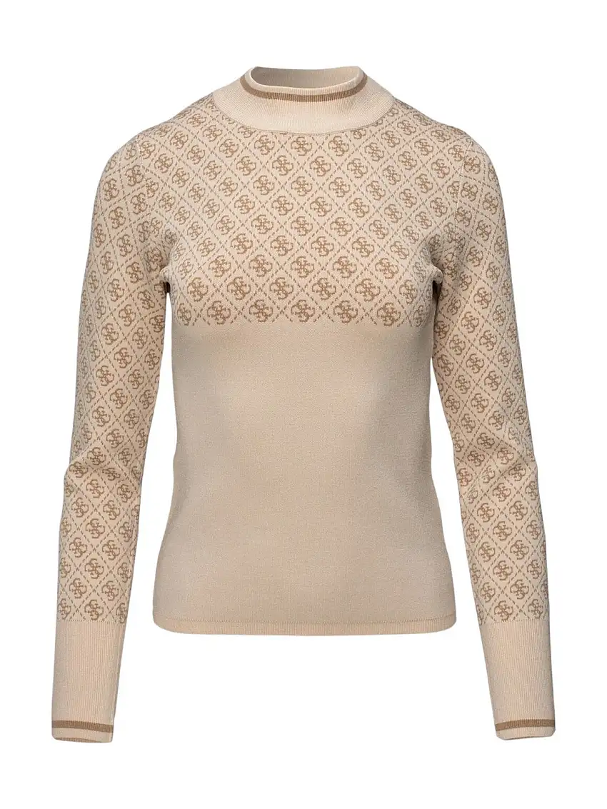 GUESS Maglione Donna LISE 4G LS SWEATER W3BR81 Z37K0 FN3J Beige