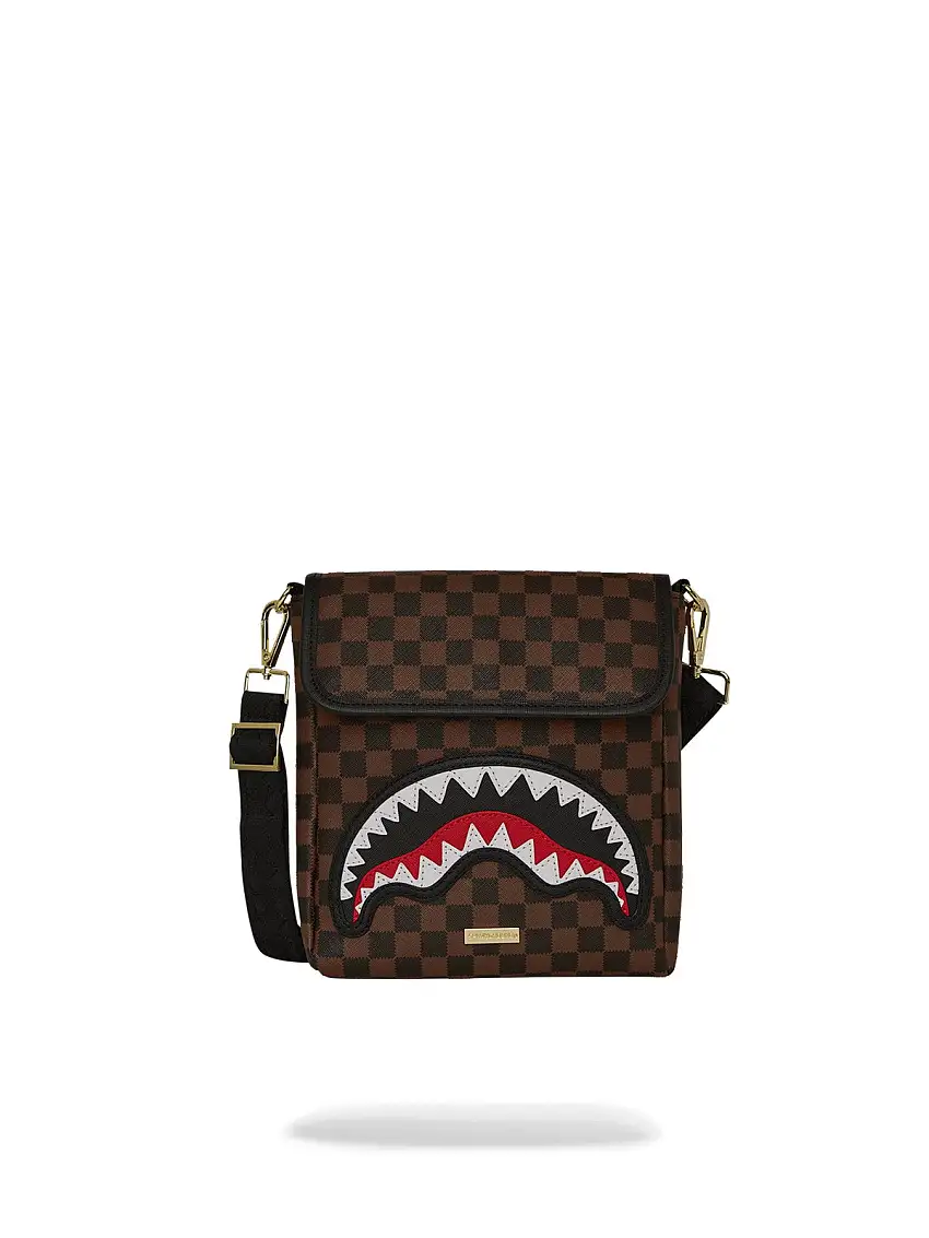SPRAYGROUND Men's Shoulder Bag SAWTOOTH SHARKS IN PARIS MESSENGER SLING 910B7839NSZ BROWN