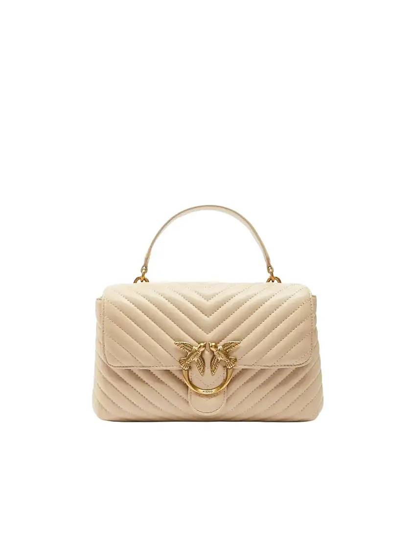 Borse a tracolla Donna Pinko - Classic Lady Love Bag Puff Chevron - Beige