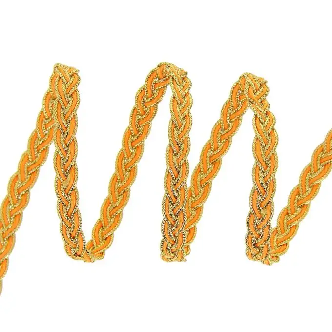 Treccia arancione brillante ricamata 7mm