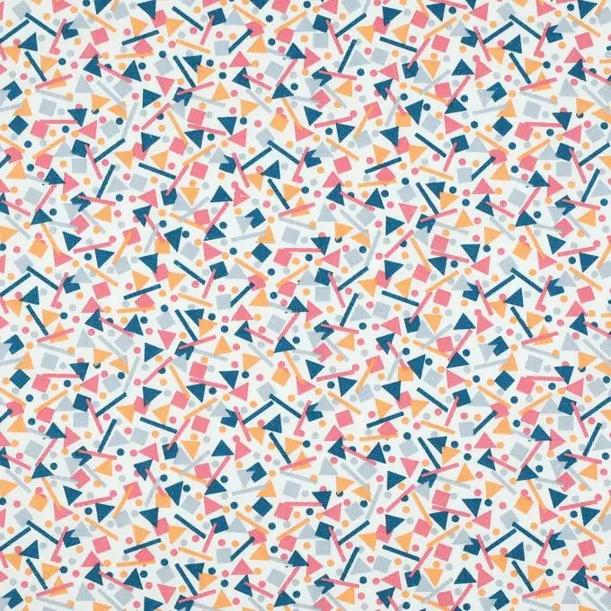 Tessuto confetty blu e rosa