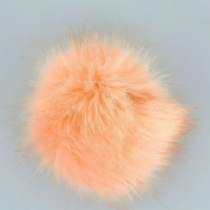 Pompon pelliccia sintetica rosa pesca 7 cm