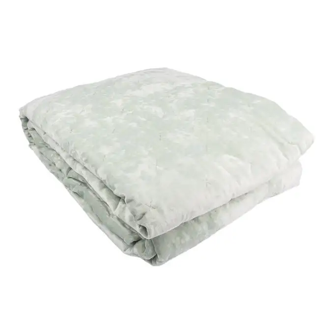 Trapunta velluto intreccio blu celadon