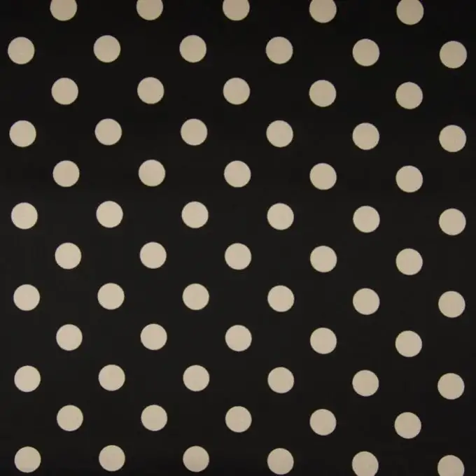 Tessuto satin cotone pois beige e nero