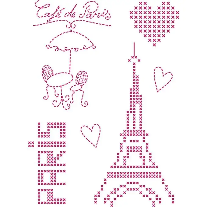 Modello di ricamo motivo Parigi Custom By Me