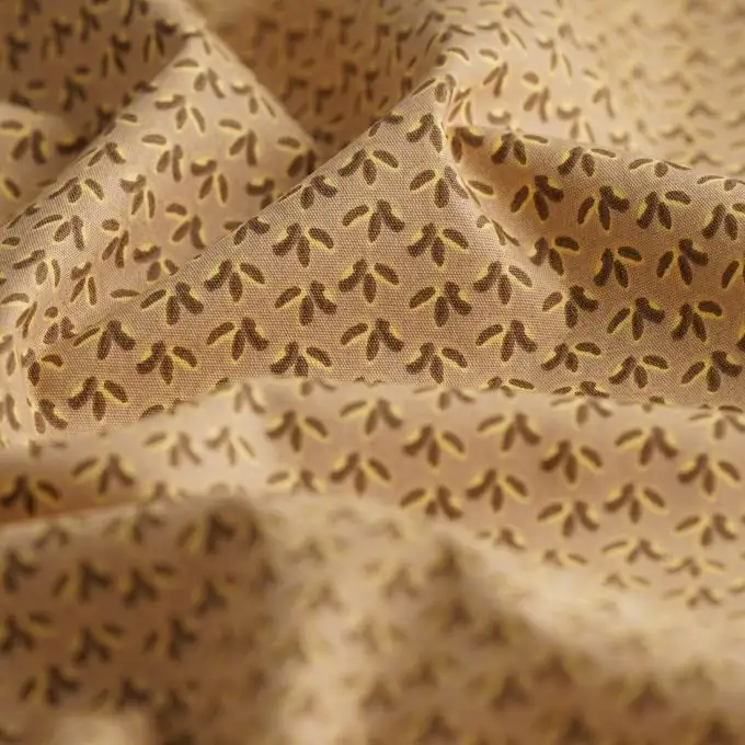 Popeline cotone beige palme