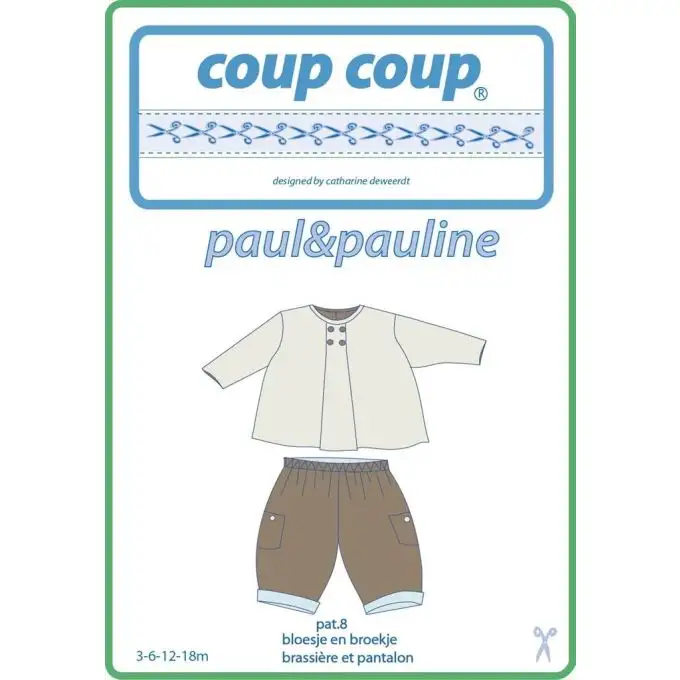 Modello di brassière e pantaloni per neonati Paul e Pauline
