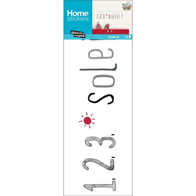 Adesivo trasferibile 1 2 3 sole