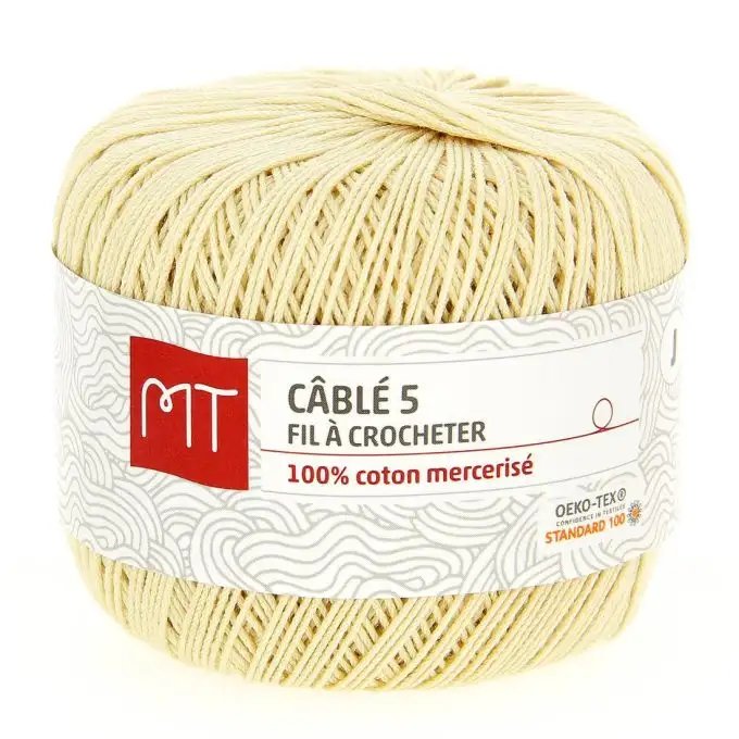 Fil à crocheter n5 ecru