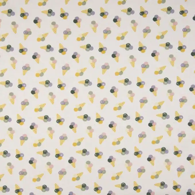 Popeline cotone beige coni gelato