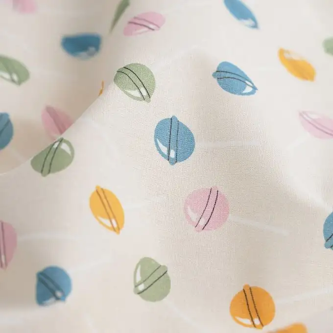 Popeline di cotone beige lecca-lecca