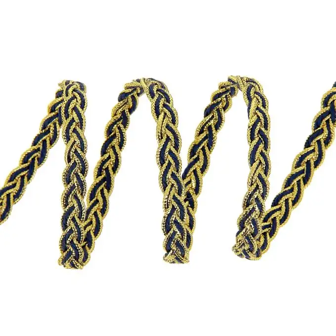 Treccia intrecciata blu scuro brillante 7 mm