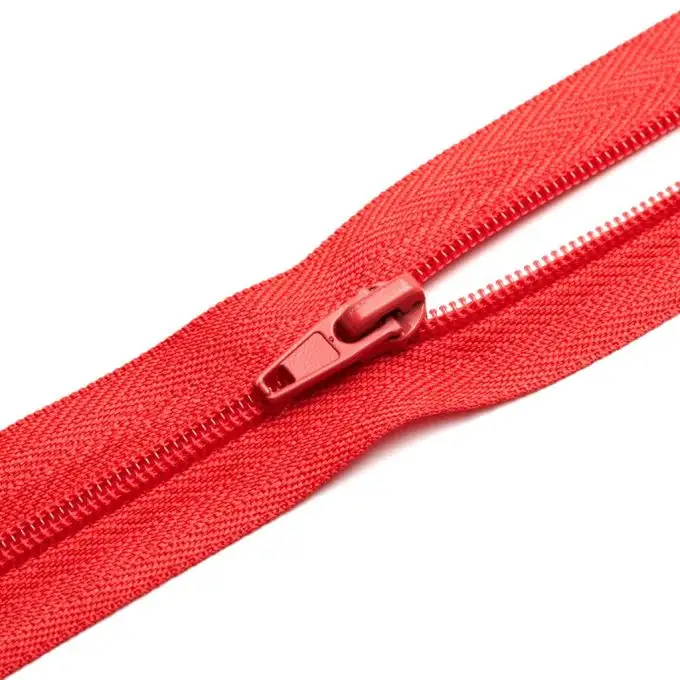 Chiusura lampo spirale numero 5 con cursori rosso