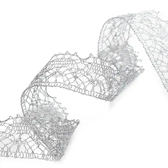 Nastro pizzo lurex 21mm - Argento