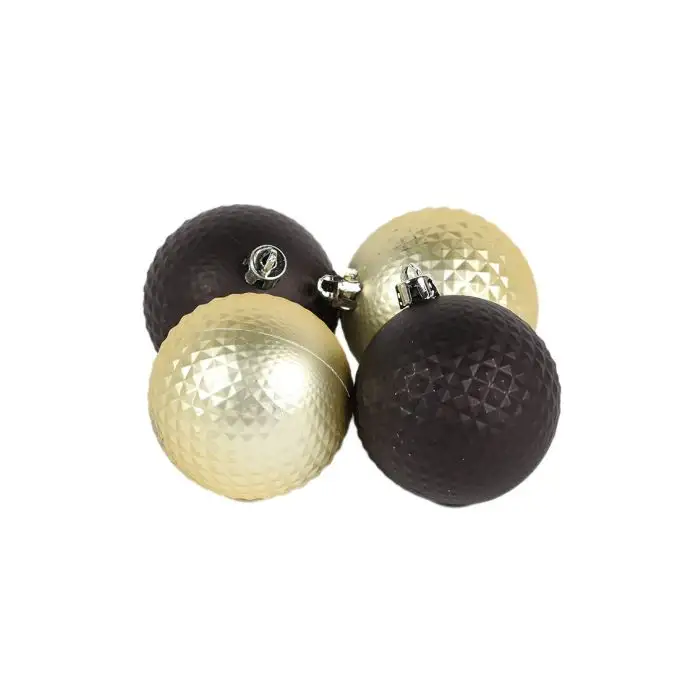 Set di 4 sfere nero e oro 7cm