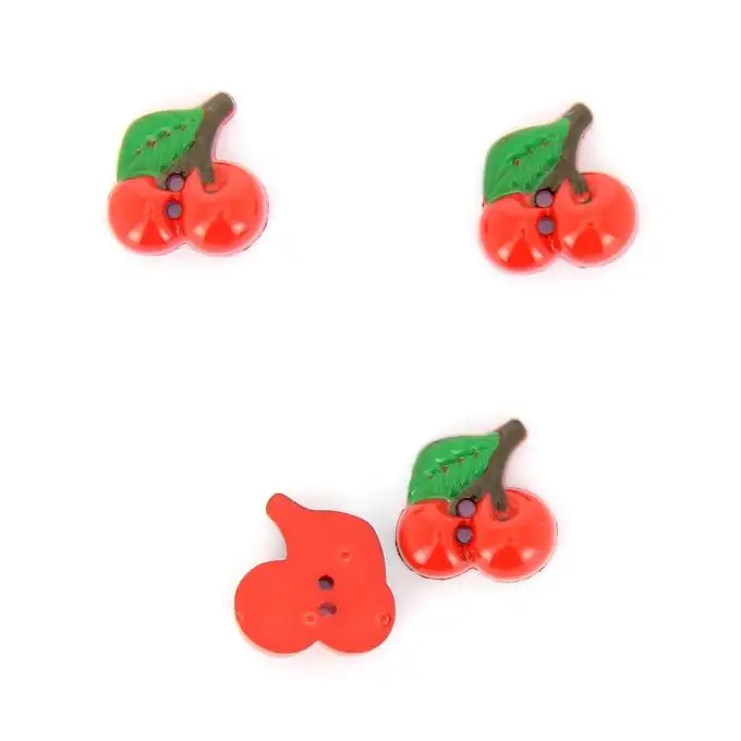 bottoni forma ciliegia rossi 20mm