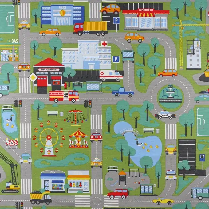 Mappa della città in tessuto ottomano