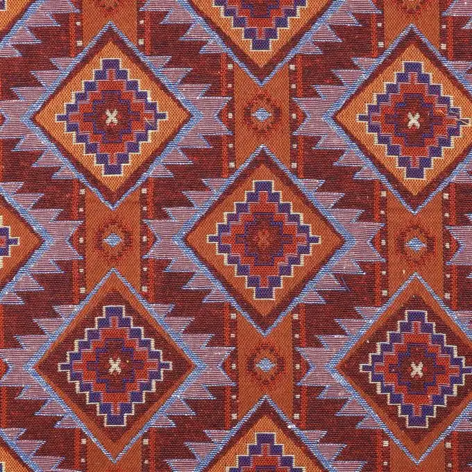 Tessuto jacquard rosso rombi