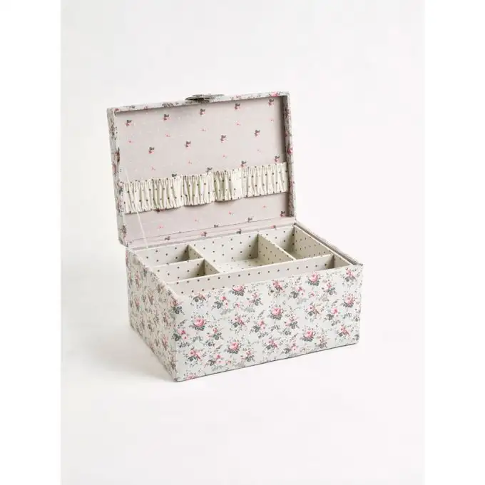 Scatola vintage stampata piccole fiori rosa
