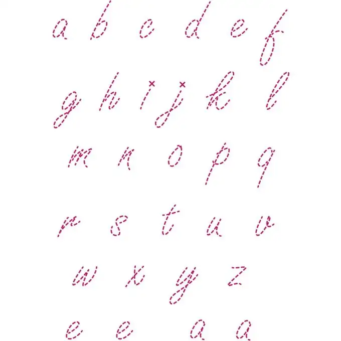 Modello di ricamo lettere minuscole Custom By Me