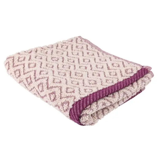 Asciugamano ospite losanghe viola