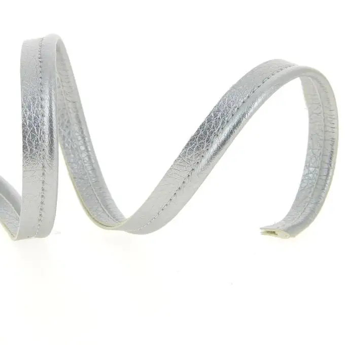 Passamaneria ecopelle argento 10 mm