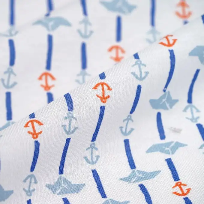 Tessuto PUL rivestito per pannolini lavabili piccolo marinaio bianco