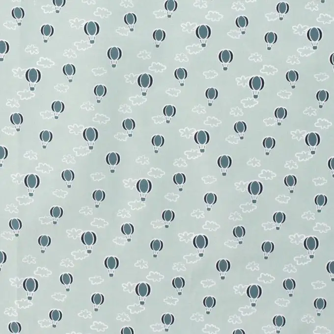 Popeline cotone mongolfiere verde