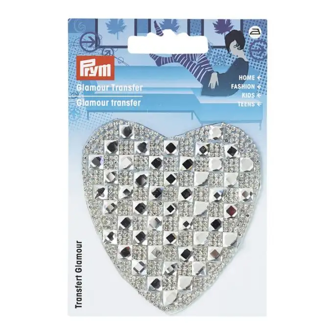 Adesivo termoadesivo cuore glamour argento