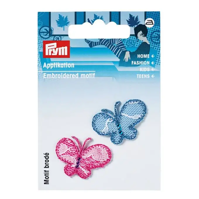 Adesivo termico farfalle rosa e blu
