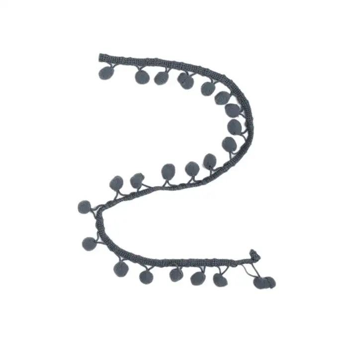 Nastro pompon grigio scuro