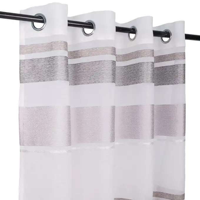 Voile bianco a righe grigie