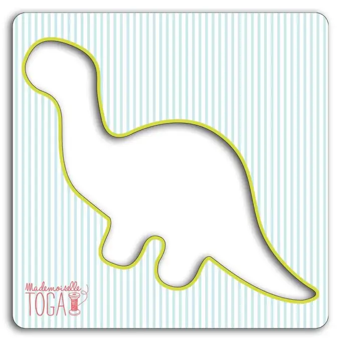 Stencil cucito forma dinosauro