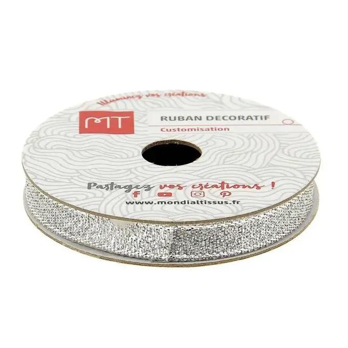 Bobina nastro argento brillante 7 mm