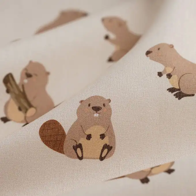 Popeline di cotone beige castori