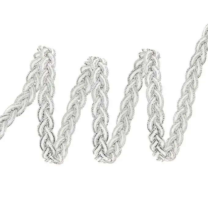 Treccia ricamata brillante bianca 7mm