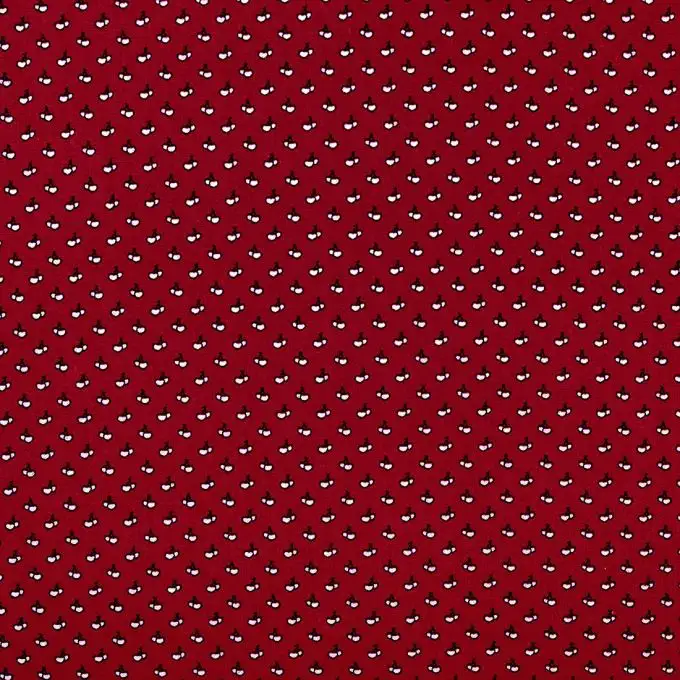 Tessuto popeline ciliegie rosso bianco