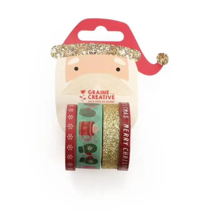 Nastro adesivo natalizio 4 pezzi 3x5 m glitter 1 m