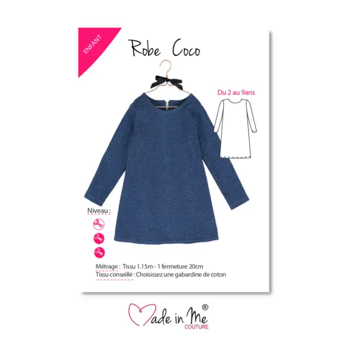 Patron termoadesivo abito bambina coco