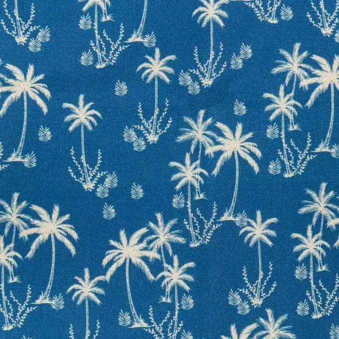 Campione palme bianche su sfondo blu acceso