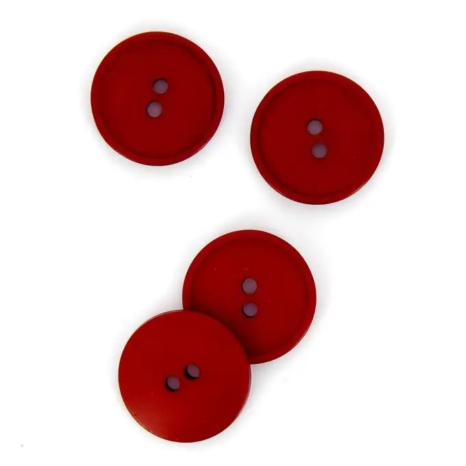 bottoni piatti 2 fori rosso scuro 23 mm