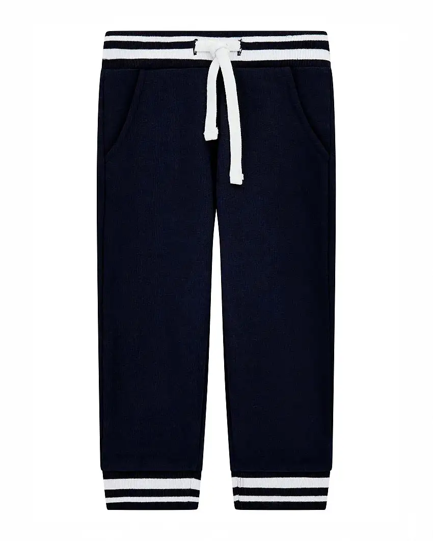 Pantalone Guess jogger blu e bianco in misto cotone