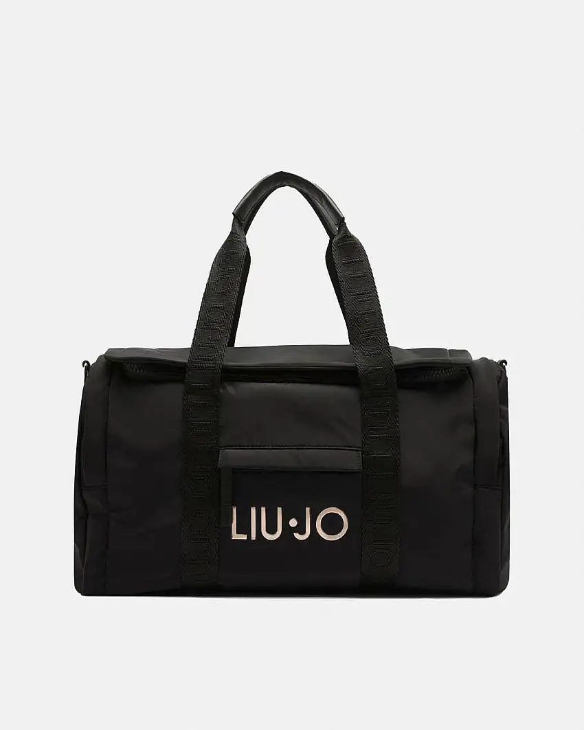 Borsa sportiva Liu Jo Sport nera in nylon con tracolla in rilievo